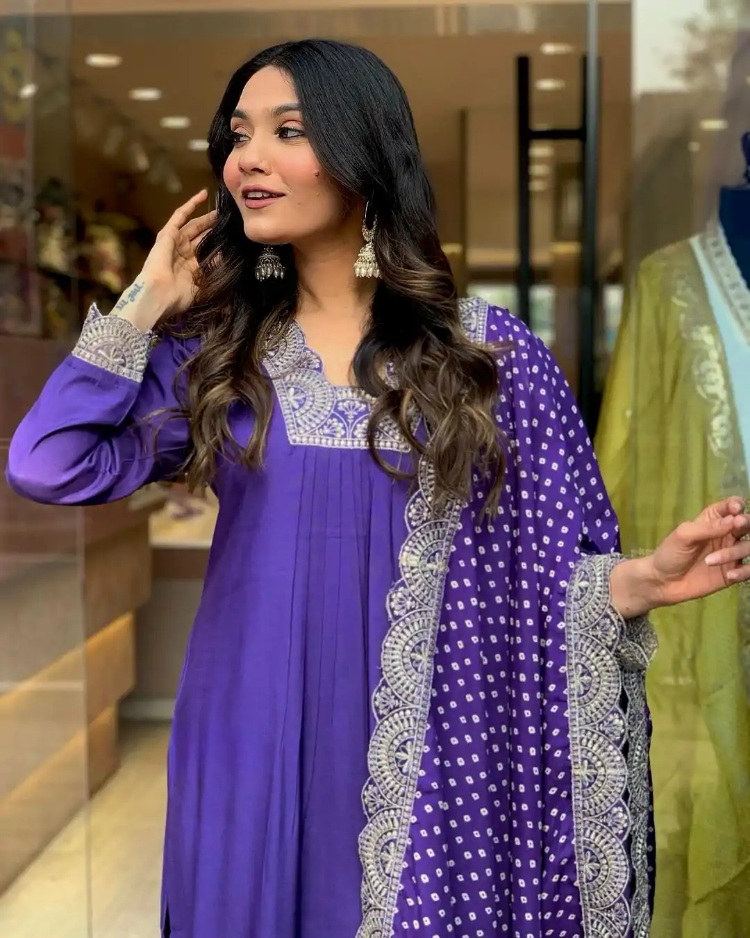 AD 148  Violet Color Heavy Modal Silk Embroidery work Kurti Casual, Wedding, Party, Festive, Events Etc. Expected Delivery 4-6 Working Days @1899/- | Kurti, Bollywood Kurti, Creative Kurtis, Designer Kurti, Party Wear Kurti, Selfie Kurti