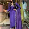 Aglow Violet Color Heavy Modal Silk Embroidery work Kurti