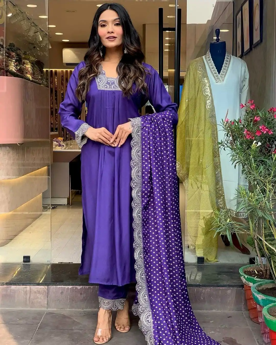 AD 148  Violet Color Heavy Modal Silk Embroidery work Kurti Casual, Wedding, Party, Festive, Events Etc. Expected Delivery 4-6 Working Days @1899/- | Kurti, Bollywood Kurti, Creative Kurtis, Designer Kurti, Party Wear Kurti, Selfie Kurti