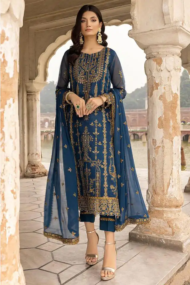 DS 1012 Persian Blue Color Georgette Embroidered Sequence Salwar Suit Casual, Wedding, Festive, Events Etc. Expected Delivery 4-6 Working Days @1799/- | Salwar suit, Designer Suits, Casual Suits, Creative suits, Palazzo Suits, Party Wear Suits, Patiala Suits, Straight Suits