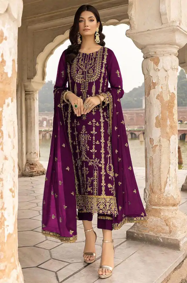DS 1012 Purple Color Georgette Embroidered Sequence Salwar Suit Casual, Wedding, Festive, Events Etc. Expected Delivery 4-6 Working Days @1799/- | Salwar suit, Designer Suits, Casual Suits, Creative suits, Palazzo Suits, Party Wear Suits, Patiala Suits, Straight Suits