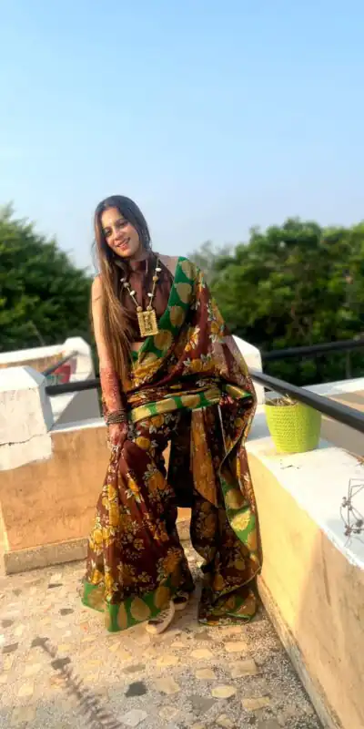 JR 471 Coffee Color Printed Manipuri Silk Saree Casual, Party Wear, Wedding, Events Etc. Expected Delivery 4-6 Working Days 1249/- | Sarees, Bollywood Sarees, Creative Sarees, Designer Sarees, Embroidered Sarees, Ethnic Saree, Modern Digital sarees, Party Wear Sarees