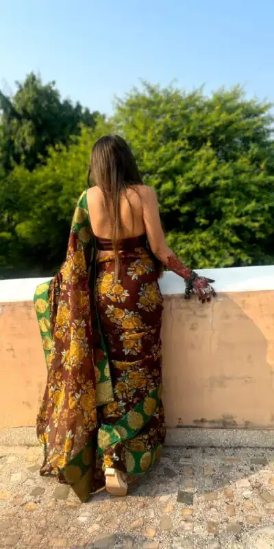 JR 471 Coffee Color Printed Manipuri Silk Saree Casual, Party Wear, Wedding, Events Etc. Expected Delivery 4-6 Working Days 1249/- | Sarees, Bollywood Sarees, Creative Sarees, Designer Sarees, Embroidered Sarees, Ethnic Saree, Modern Digital sarees, Party Wear Sarees