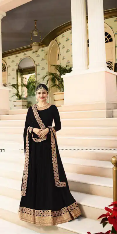 FC 7171 Black Color Georgette Silk Embroidery work Anarkali Suit Casual, Wedding, Party, Festive, Events Etc. Expected Delivery 4-6 Working Days @1999/- | Anarkali Suits, Bollywood Anarkali, Creative-Anarkali, Designer Anarkali, Embroidered Anarkali, Party Wear Anarkali