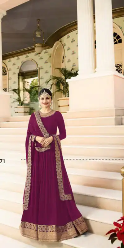 FC 7171 Purple Color Georgette Embroidery work Anarkali Suit Casual, Wedding, Party, Festive, Events Etc. Expected Delivery 4-6 Working Days @1999/- | Anarkali Suits, Bollywood Anarkali, Creative-Anarkali, Designer Anarkali, Embroidered Anarkali, Party Wear Anarkali