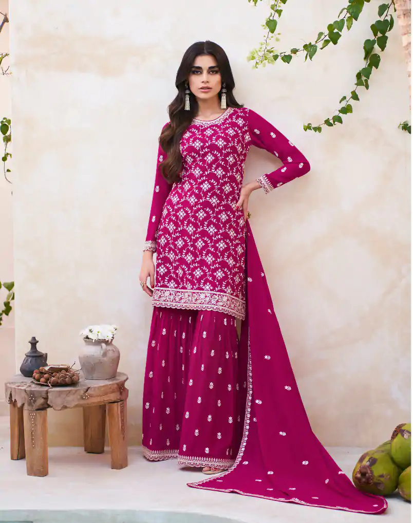 Fc Zohara 9757 Red Top : Georgette Work : Heavy Embroidery Designer Work Bottom : Santoon Wedding, Party, Festive @3249/- | Salwar suit, Designer Suits, Casual Suits, Creative suits, Palazzo Suits, Party Wear Suits, Patiala Suits, Straight Suits