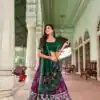Attractive Purple Color Tussar Silk Patola Printed Lehenga Choli
