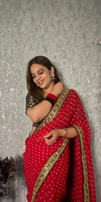 JR 543 Red Color Printed Georgette With Sequence Embroidery Lace Saree Casual, Party Wear, Wedding, Events Etc. Expected Delivery 4-6 Working Days 1449/- | Sarees, Bollywood Sarees, Creative Sarees, Designer Sarees, Embroidered Sarees, Ethnic Saree, Modern Digital sarees, Party Wear Sarees