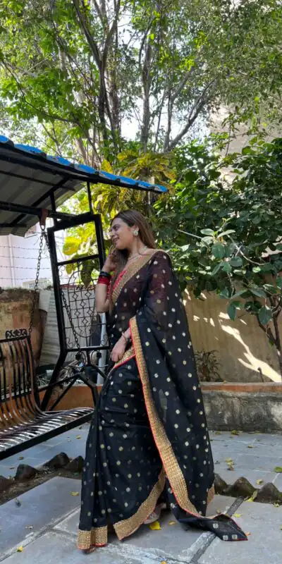 JR 502 Black Color Heavy Cotton Zequerd Butti Saree Casual, Party Wear, Wedding, Events Etc. Expected Delivery 4-6 Working Days 1499/- | Sarees, Bollywood Sarees, Creative Sarees, Designer Sarees, Embroidered Sarees, Ethnic Saree, Modern Digital sarees, Party Wear Sarees