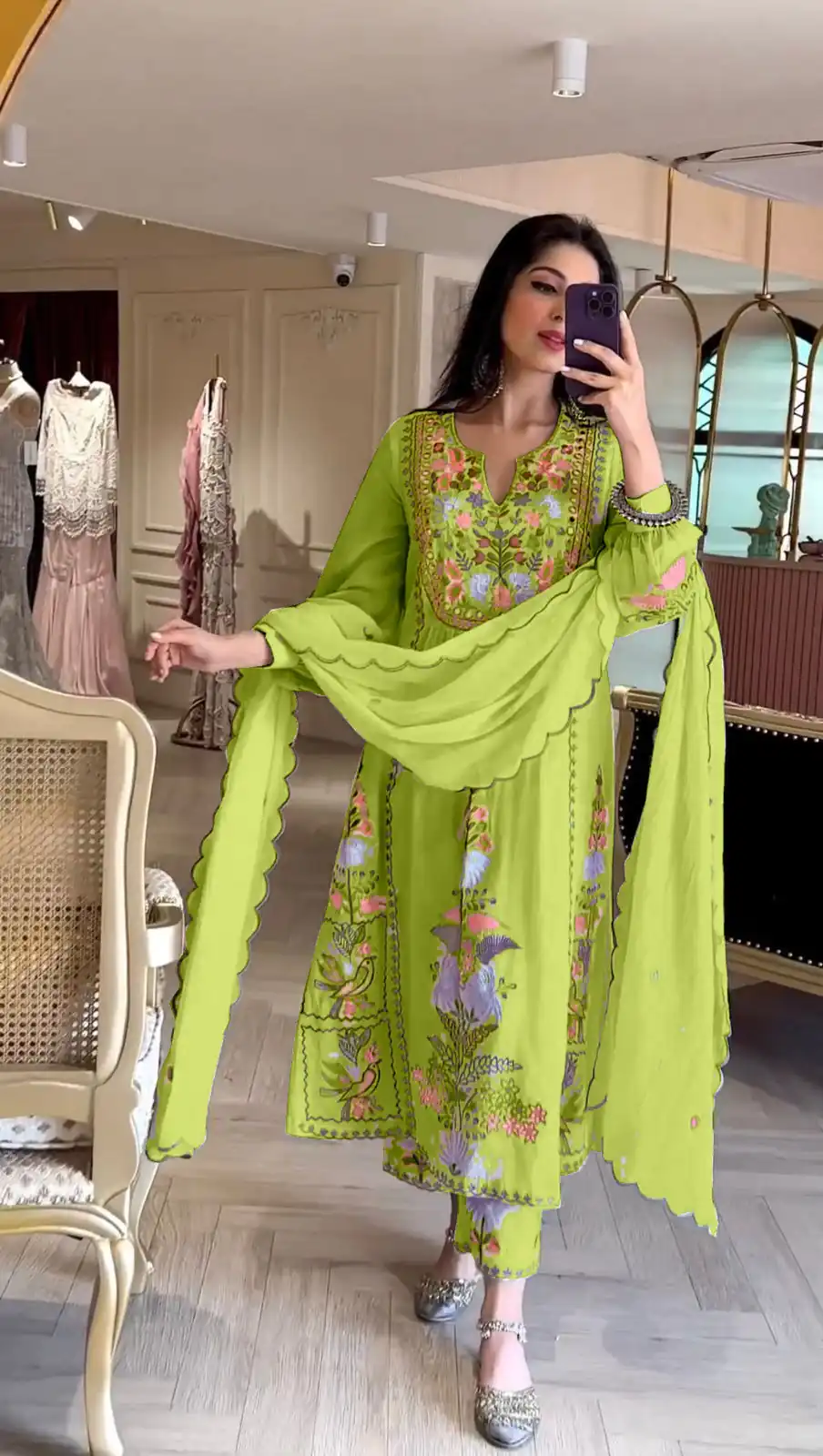 AD 118 Green Color Georgette Embroidery Work Salwar Suit Casual, Wedding, Festive, Events Etc. Expected Delivery  4-6 Working Days @1950/- | Jump Suits, Salwar suit, Designer Suits, Casual Suits, Creative suits, Palazzo Suits, Party Wear Suits, Straight Suits