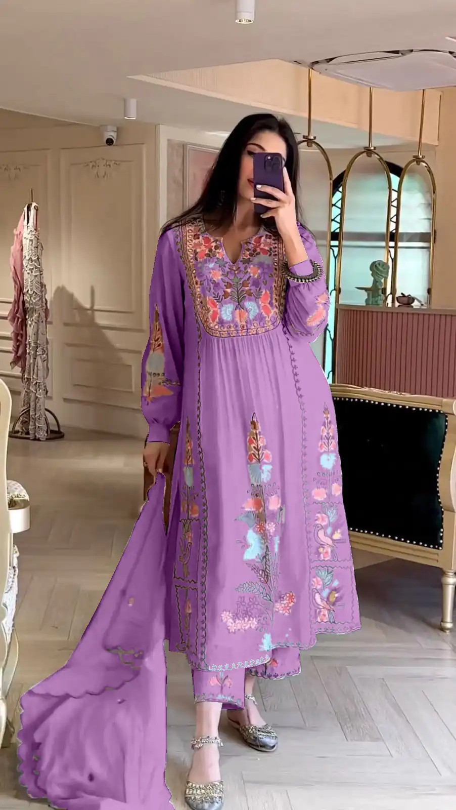 AD118 Violet Color Georgette Embroidery Work Salwar Suit Casual, Wedding, Festive, Events Etc. Expected Delivery  4-6 Working Days @1950/- | Jump Suits, Salwar suit, Designer Suits, Casual Suits, Creative suits, Palazzo Suits, Party Wear Suits, Straight Suits
