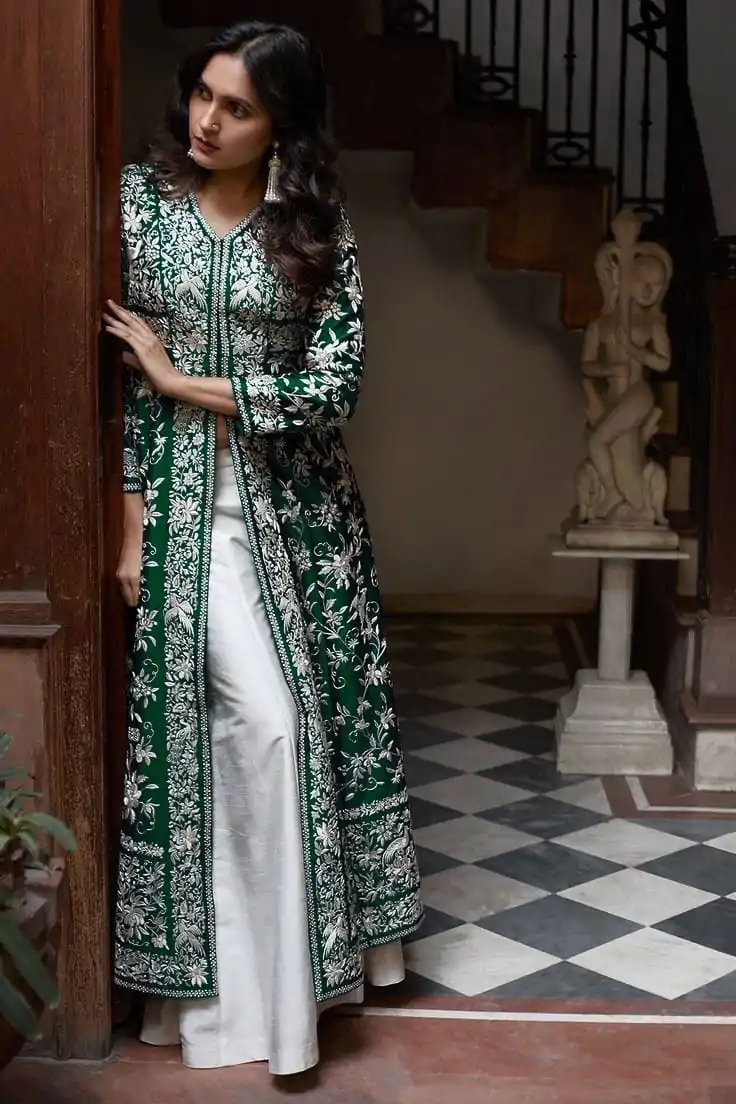  MF TAPARIA  Green Color Cotton Slub With Heavy Embroidery Work Sharara Suit Wedding, Party, Festive, Events Etc. Expected 4-6 Working Days @1849/- | Jump Suits, Salwar suit, Designer Suits, Casual Suits, Creative suits, Palazzo Suits, Party Wear Suits, Patiala Suits, Straight Suits