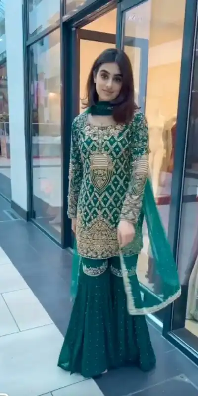 AD 093 Green Color Georgette Embroidery Work Sharara Suit Casual, Wedding, Party, Festive, Events Etc. Expected Delivery 4-6 Working Days @2099/- | Jump Suits, Salwar suit, Designer Suits, Casual Suits, Creative suits, Palazzo Suits, Party Wear Suits, Patiala Suits, Straight Suits