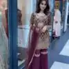 Beautiful Maroon Color Georgette Embroidery Work Sharara Suit