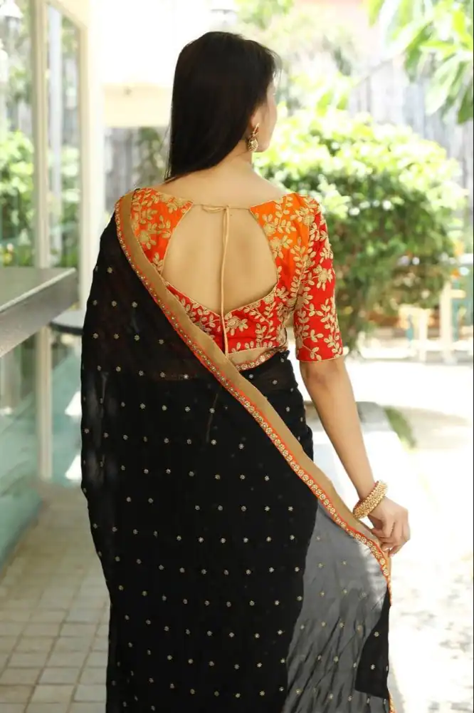 JR 464 Black Color Georgette Embroidery Sequence Work Saree Casual, Wedding, Festive, Events Etc. Expected Delivery 4-6 Working Days @1499/- | Sarees, Bollywood Sarees, Creative Sarees, Designer Sarees, Embroidered Sarees, Ethnic Saree, Modern Digital sarees, Party Wear Sarees