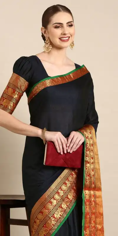 YNF 7409 Black Color Narayan Pet Zari Weaving Work Saree Casual, Party Wear, Wedding, Events Etc. Expected Delivery 4-6 Working Days @1399/- | Sarees, Bollywood Sarees, Creative Sarees, Designer Sarees, Embroidered Sarees, Ethnic Saree, Modern Digital sarees, Party Wear Sarees