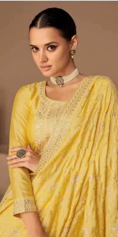 Ashirwad 9524 Yellow Color Sequence Embroidery Stone Work Salwar Suit , Wedding, Party, Festive, Events Etc. Expected Delivery 4-6 Working Days @2250/- | Salwar suit, Designer Suits, Casual Suits, Creative suits, Palazzo Suits, Party Wear Suits, Straight Suits