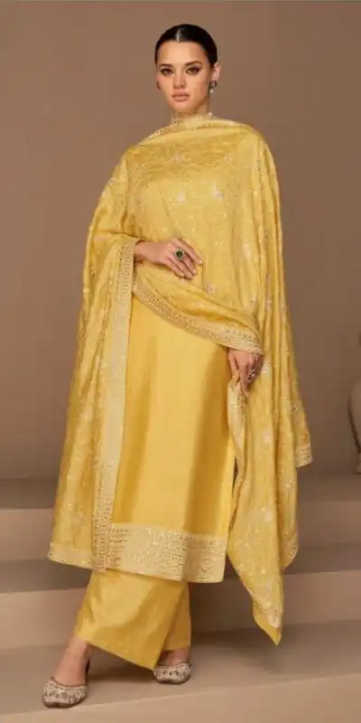 Ashirwad 9524 Yellow Color Sequence Embroidery Stone Work Salwar Suit , Wedding, Party, Festive, Events Etc. Expected Delivery 4-6 Working Days @2250/- | Salwar suit, Designer Suits, Casual Suits, Creative suits, Palazzo Suits, Party Wear Suits, Straight Suits