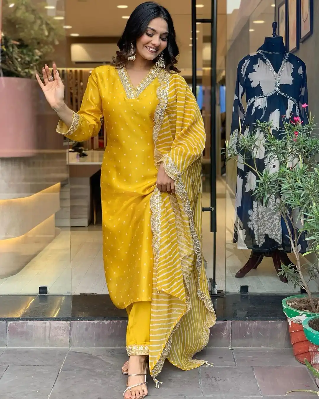 AD 149 Yellow Color Heavy Modal Silk Embroidery work Kurti Casual, Wedding, Party, Festive, Events Etc. Expected Delivery 4-6 Working Days @1899/- | Kurti, Bollywood Kurti, Creative Kurtis, Designer Kurti, Party Wear Kurti, Selfie Kurti