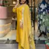 Classic Yellow Color Heavy Modal Silk Embroidery work Kurti