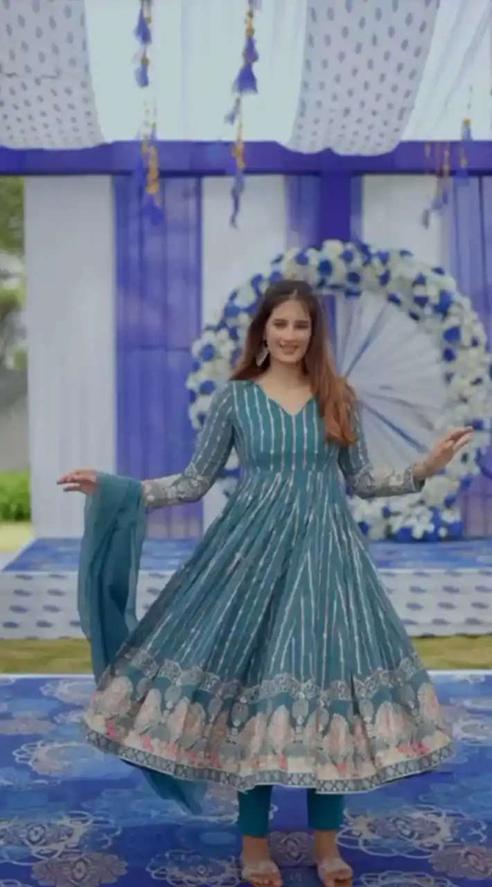 NSR 756 Blue Color Faux Georgette Embroidery Work With Full Sleeve Sharara Suit Casual, Wedding, Party, Festive, Events Etc. Delivery 4-6 Working Days 2199/ | Jump Suits, Salwar suit, Designer Suits, Casual Suits, Creative suits, Palazzo Suits, Party Wear Suits, Patiala Suits, Straight Suits