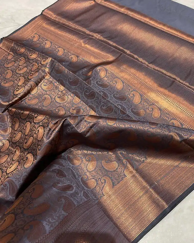 MS 252 Grey Color Soft Lichi Silk Border And Rich Pallu Saree Casual, Party Wear, Wedding, Events, Etc. Expected Delivery 4-6 Working Days 1449/- | Sarees, Bollywood Sarees, Creative Sarees, Designer Sarees, Embroidered Sarees, Ethnic Saree, Modern Digital sarees, Party Wear Sarees