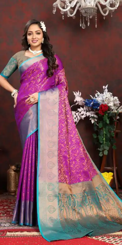 MB™ 3262 Purple Color Lichi Silk Gold And Cooper Zari Weaving saree Casual, Wedding, Festival, Events, Etc. Expected Delivery 4-6 Working Days @1599/- | Sarees, Bollywood Sarees, Creative Sarees, Designer Sarees, Embroidered Sarees, Ethnic Saree, Modern Digital sarees, Party Wear Sarees