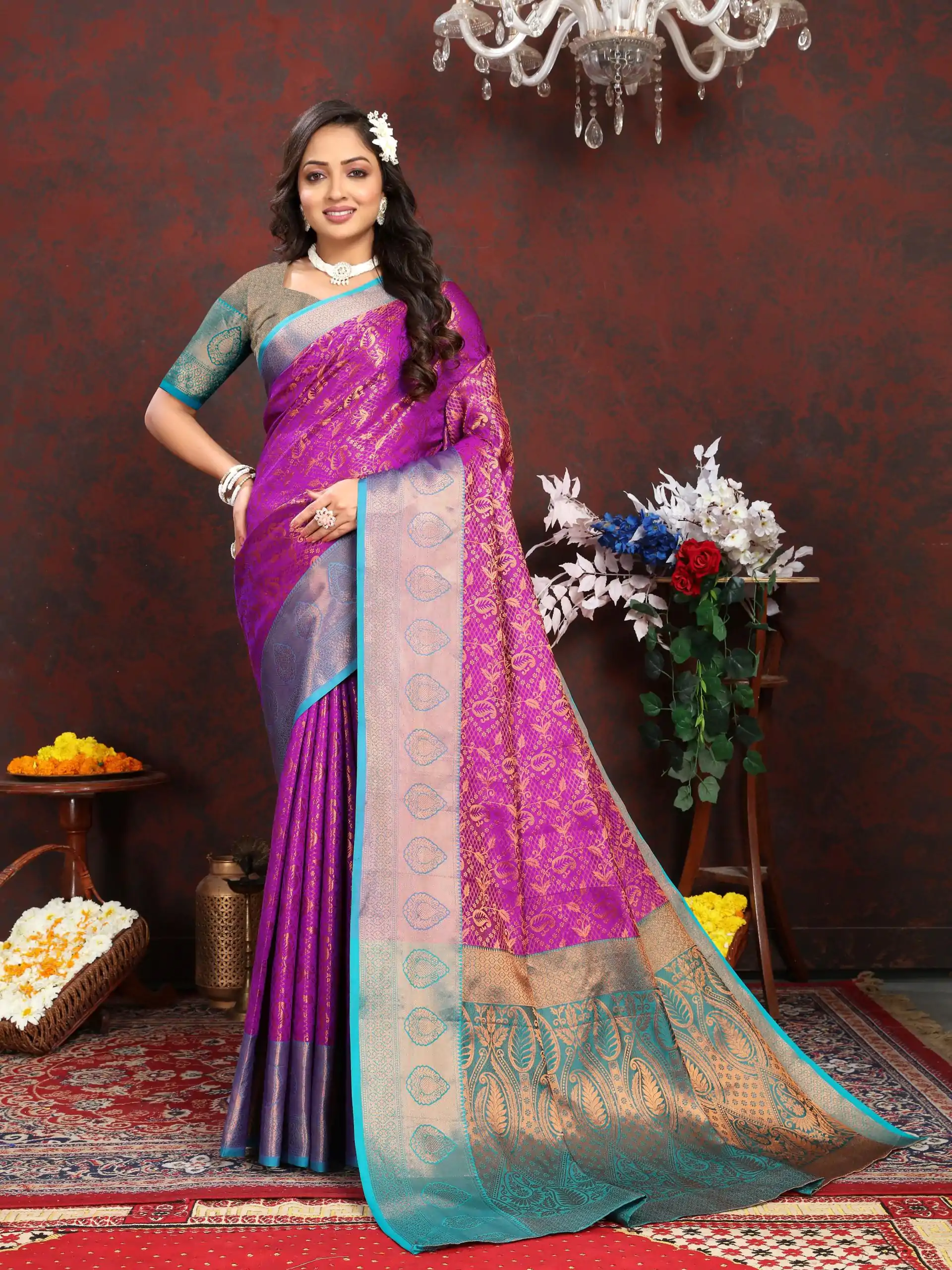 MB™ 3262 Purple Color Lichi Silk Gold And Cooper Zari Weaving saree Casual, Wedding, Festival, Events, Etc. Expected Delivery 4-6 Working Days @1599/- | Sarees, Bollywood Sarees, Creative Sarees, Designer Sarees, Embroidered Sarees, Ethnic Saree, Modern Digital sarees, Party Wear Sarees