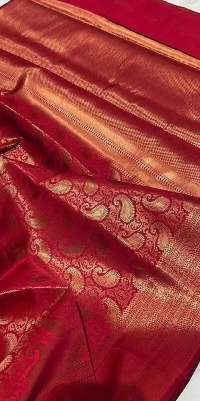 MS 252 Red Color Soft Lichi Silk Border And Rich Pallu Saree Casual, Party Wear, Wedding, Events, Etc. Expected Delivery 4-6 Working Days 1449/- | Sarees, Bollywood Sarees, Creative Sarees, Designer Sarees, Embroidered Sarees, Ethnic Saree, Modern Digital sarees, Party Wear Sarees