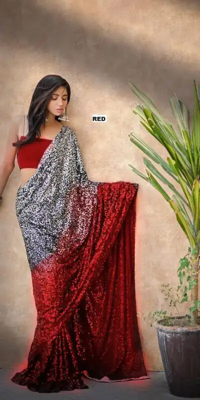 DF 3367 Red Color Heavy 60 Gram Georgette Sequins Work Saree Casual, Party Wear, Wedding, Events Etc Delivery Expected.4-6 Working Days 1750/- | Sarees, Bollywood Sarees, Creative Sarees, Designer Sarees, Embroidered Sarees, Ethnic Saree, Modern Digital sarees, Party Wear Sarees