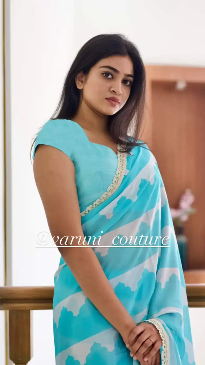 JR 551 Sky Blue Color Fancy Sky Blue Color Printed Georgette Saree Casual, Party Wear, Wedding, Events Etc. Expected Delivery 4-6 Working Days 1349/- | Sarees, Bollywood Sarees, Creative Sarees, Designer Sarees, Embroidered Sarees, Ethnic Saree, Modern Digital sarees, Party Wear Sarees