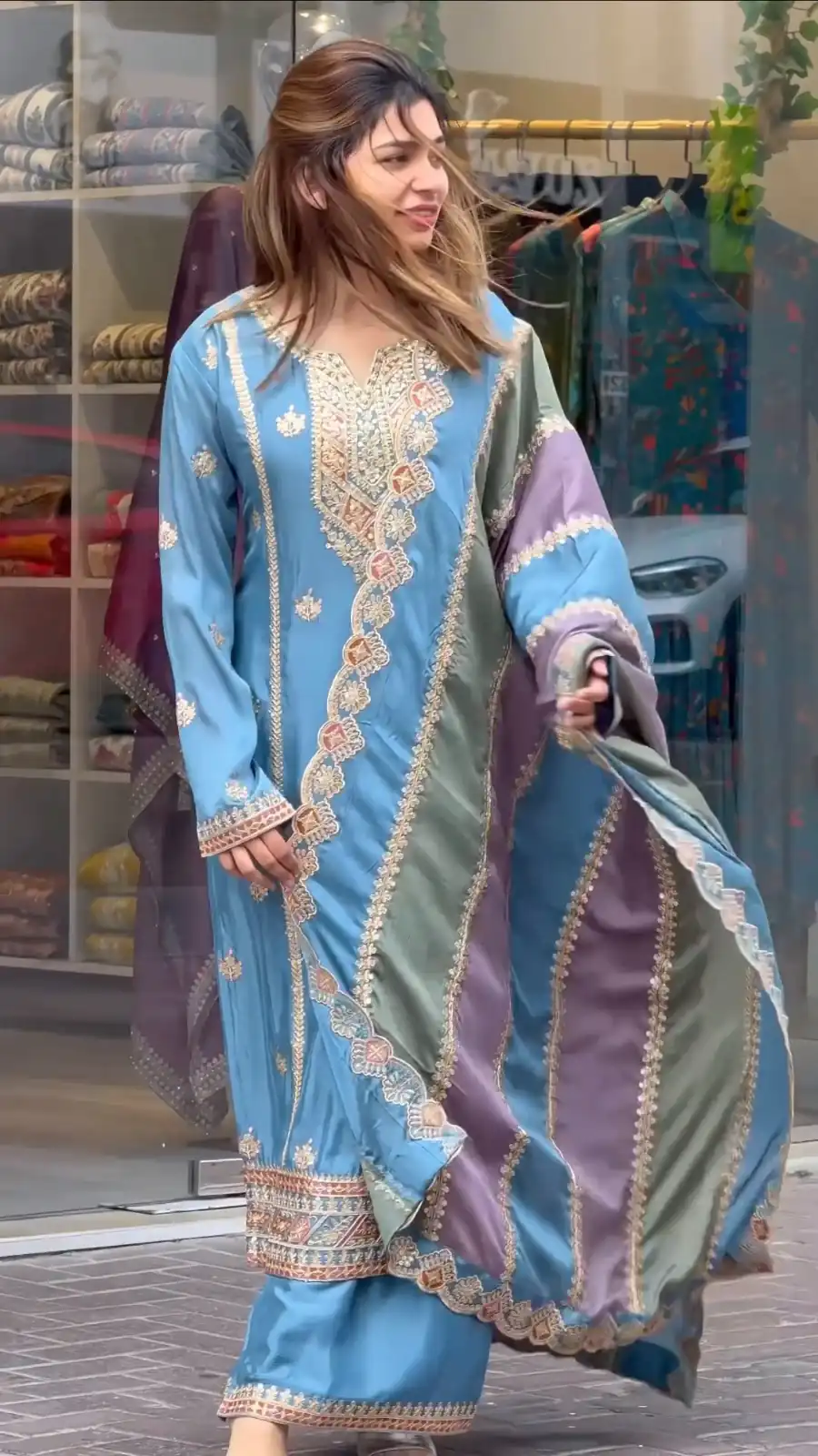 AD 145 Blue Color Georgette Embroidery Work Sharara Suit Wedding, Party, Festive, Events Etc. Expected Delivery  4-6 Working Days @2099/- | Jump Suits, Salwar suit, Designer Suits, Casual Suits, Creative suits, Palazzo Suits, Party Wear Suits, Patiala Suits, Straight Suits
