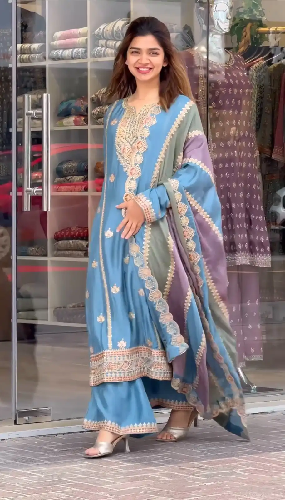 AD 145 Blue Color Georgette Embroidery Work Sharara Suit Wedding, Party, Festive, Events Etc. Expected Delivery  4-6 Working Days @2099/- | Jump Suits, Salwar suit, Designer Suits, Casual Suits, Creative suits, Palazzo Suits, Party Wear Suits, Patiala Suits, Straight Suits