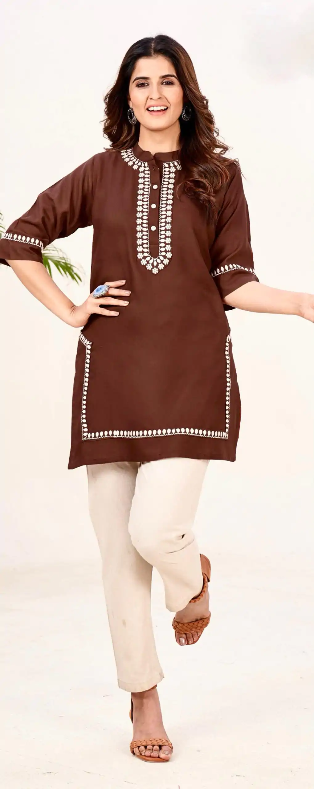 INLI  Zia  Maroon Color Rayon With Embroidery work Kurti Casual, Wedding, Party, Festive, Events Etc. Expected Delivery 4-6 Working Days @1299/- | Kurti, Bollywood Kurti, Creative Kurtis, Designer Kurti, Party Wear Kurti, Selfie Kurti