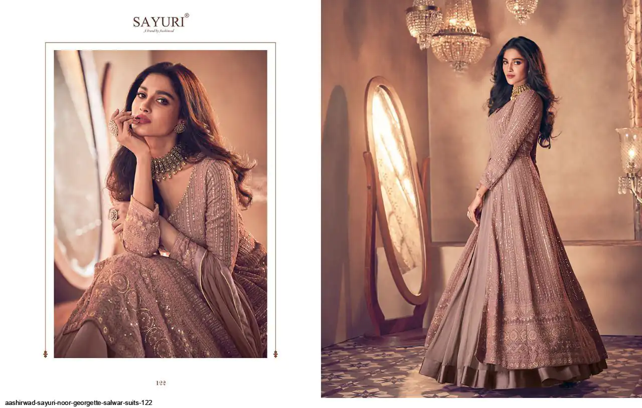 FC:-122 Brown color heavy Georgette with Embroidery And Santoon Work Classic Designer Suit Wedding,Party,Festive@2399/- Only | Anarkali Suits, Bollywood Anarkali, Creative-Anarkali, Designer Anarkali, Embroidered Anarkali, Party Wear Anarkali