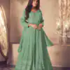 Glamorous Green Color Heavy Georgette with Santoon And Embroidery Designer Work Suit