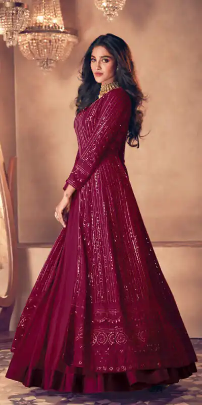 FC:-122 Red color heavy Georgette with Embroidery And Santoon Work Classic Designer Suit Wedding,Party,Festive@2399/- Only | Anarkali Suits, Bollywood Anarkali, Creative-Anarkali, Designer Anarkali, Embroidered Anarkali, Party Wear Anarkali