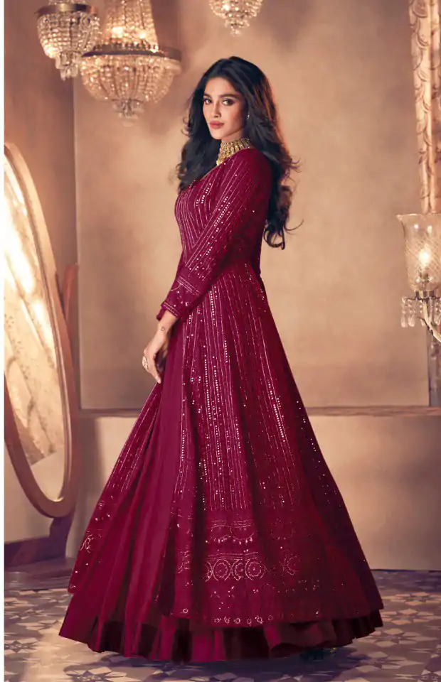 FC:-122 Red color heavy Georgette with Embroidery And Santoon Work Classic Designer Suit Wedding,Party,Festive@2399/- Only | Anarkali Suits, Bollywood Anarkali, Creative-Anarkali, Designer Anarkali, Embroidered Anarkali, Party Wear Anarkali