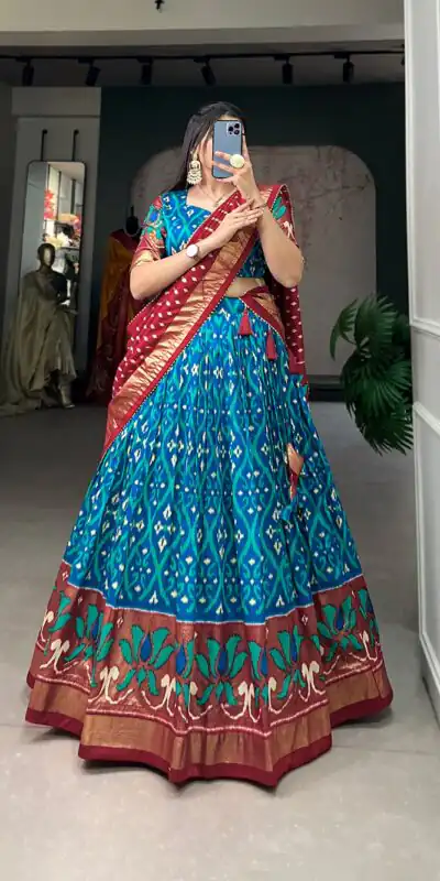 LNB 1615 Sky Blue Color Tussar Silk Drawstring & Printed With Foil Print & Heavy Tassels Lehenga Choli   Expected Delivery 4-6 Working Days 2449/- | Lehenga, Bollywood Lehenga, Creative Lehenga, Designer Lehenga, Embroidered Lehenga, Party Wear Lehenga