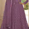 Grace Purple Color Net Embroidery And Mirror Work Anarkali Suit