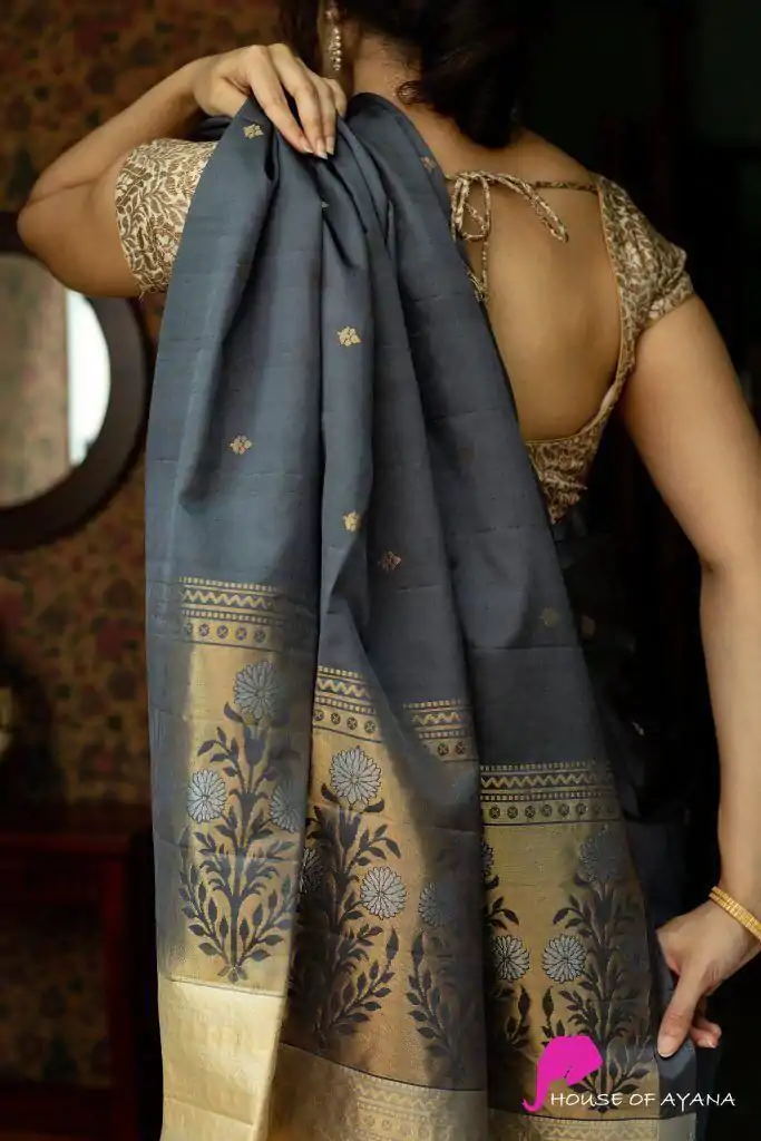 KP 2066 Grey Color Lichi Silk Jacquard Work Fancy Saree Casual, Party Wear, Wedding, Events Etc. Expected Delivery 4-6 Working Days @1399/- | Sarees, Bollywood Sarees, Creative Sarees, Designer Sarees, Embroidered Sarees, Ethnic Saree, Modern Digital sarees, Party Wear Sarees