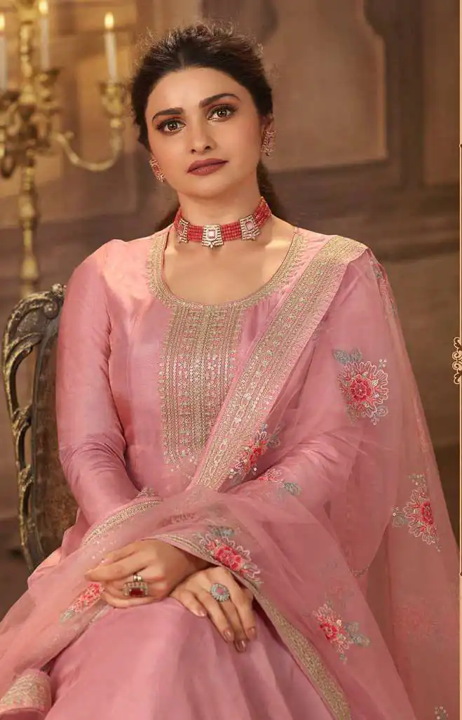 FC Noor Pink  Gown Dola Silk Embroidery Sequence Work Anarkali Suit Wedding, Party, Festive events, etc. Expected Delivery  4-6 Working Days @2399/- Only | Anarkali Suits, Bollywood Anarkali, Creative-Anarkali, Designer Anarkali, Embroidered Anarkali, Party Wear Anarkali