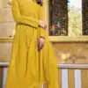 Grand Look Yellow Color Heavy Rayon with Schiffli Work Kurti