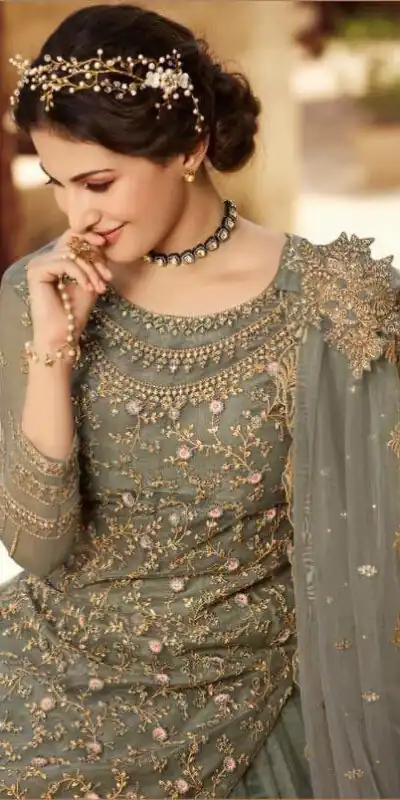 S 15030 Grey Color Georgette Soft Net Sequence Embroidery Work Lehenga Choli Wedding, Party, Events Etc. Expected Delivery 4-6 Working Days @2299/- | Lehenga, Bollywood Lehenga, Creative Lehenga, Designer Lehenga, Embroidered Lehenga, Party Wear Lehenga