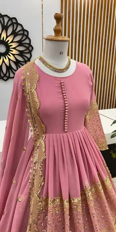 ZF 362 Pink Color Faux Georgette With Heavy Embroidery Sequence Work Lehenga Choli Wedding, Party, Events Etc. Expected Delivery 4-6 Working Days 2099/- | Lehenga, Bollywood Lehenga, Creative Lehenga, Designer Lehenga, Embroidered Lehenga, Party Wear Lehenga
