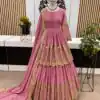 Stunning Pink Color Faux Georgette With Embroidery Sequence Work Lehenga Choli