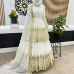 ZF 362 White Color Faux Georgette With Heavy Embroidery Sequence Work Lehenga Choli Wedding, Party, Events Etc. Expected Delivery 4-6 Working Days 2099/- | Lehenga, Bollywood Lehenga, Creative Lehenga, Designer Lehenga, Embroidered Lehenga, Party Wear Lehenga
