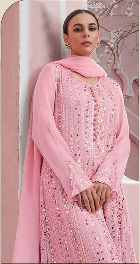 DS 001255 Pink Color Georgette Embroidered Straight Pakistani Salwar Suit Casual, Wedding, Festive, Events Etc. Expected Delivery 4-6 Working Days @1949/- | Salwar suit, Designer Suits, Casual Suits, Creative suits, Palazzo Suits, Party Wear Suits, Patiala Suits, Straight Suits