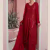 Latest Red Color Georgette Embroidered Sequence Work Straight Salwar Suit