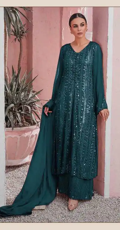 DS 001255 Stone Green Color Georgette Embroidered Straight Pakistani Salwar Suit Wedding, Festive, Events Etc. Expected Delivery 4-6 Working Days @1949/- | Salwar suit, Designer Suits, Casual Suits, Creative suits, Palazzo Suits, Party Wear Suits, Patiala Suits, Straight Suits